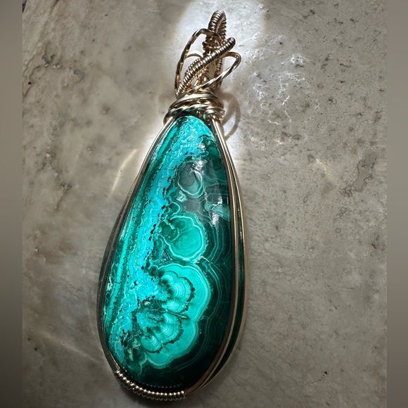 Azurite and malachite Necklace pendant - Picture 2 of 13